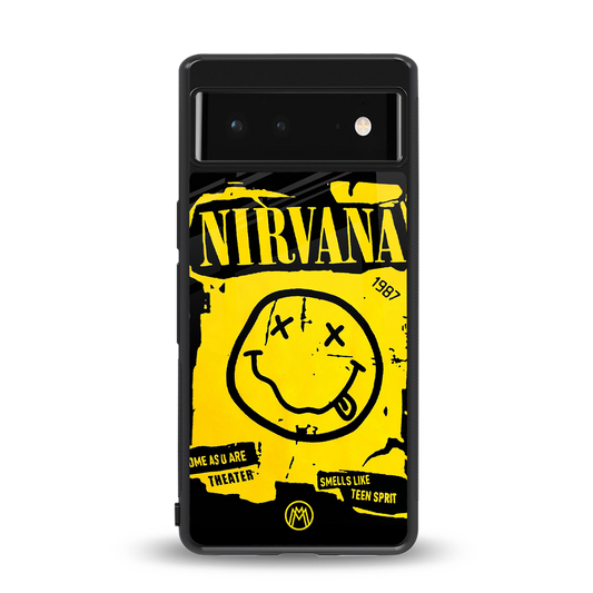 nirvana yellow back phone cover | glass case for Google Pixel 6A