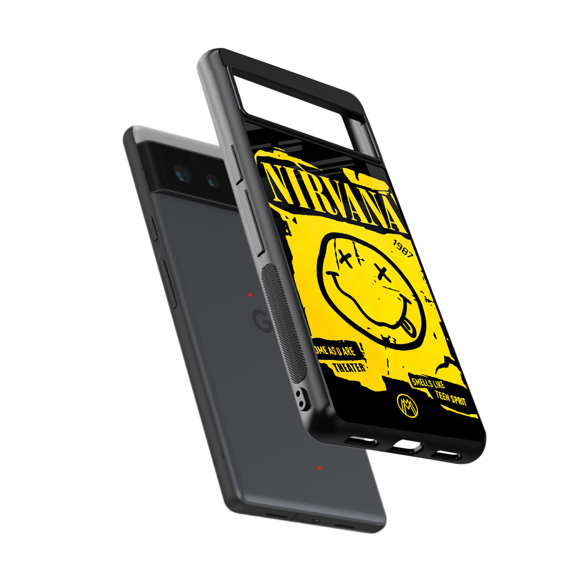 nirvana yellow back phone cover | glass case for google pixel 6