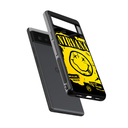 nirvana yellow back phone cover | glass case for google pixel 6