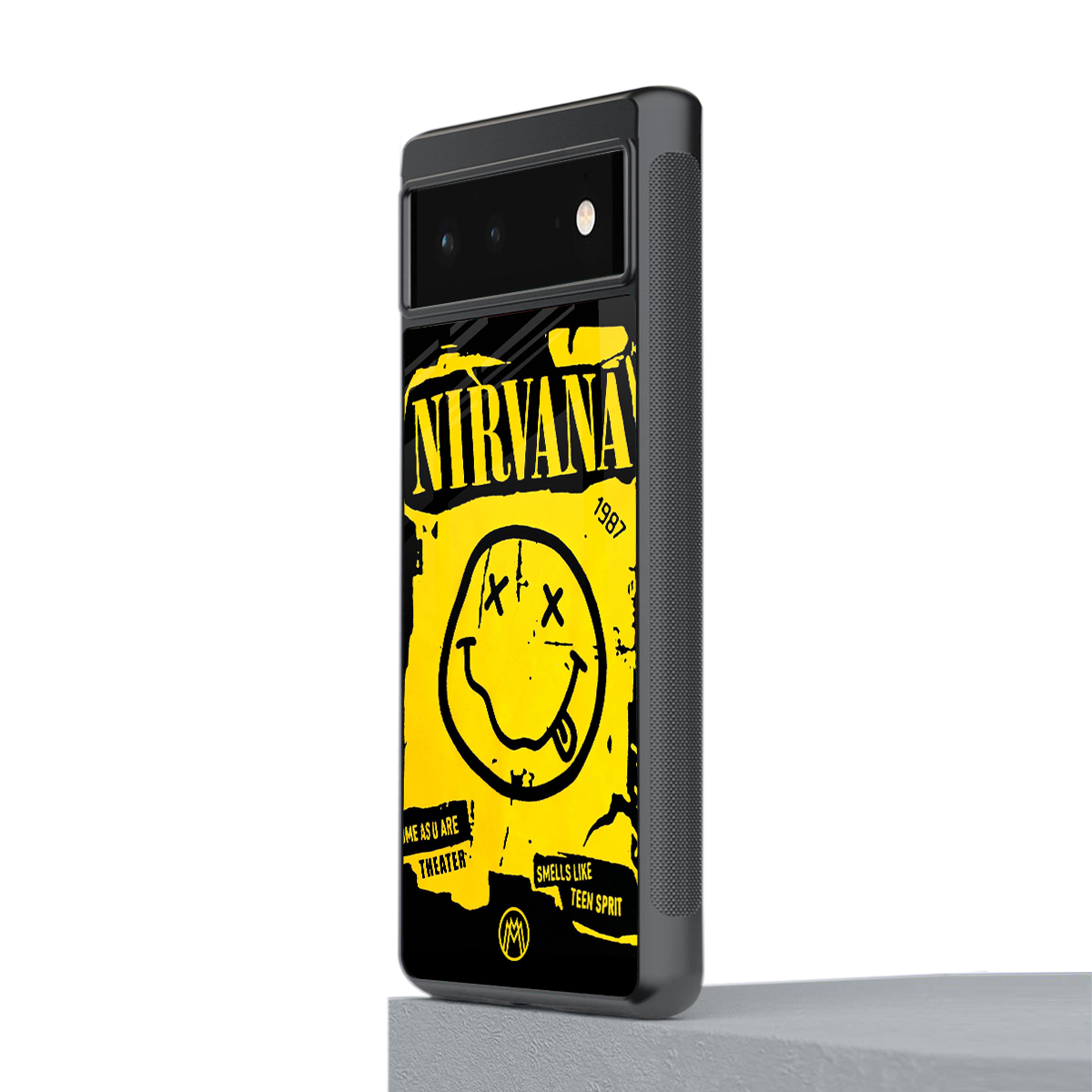 nirvana yellow back phone cover | glass case for google pixel 6