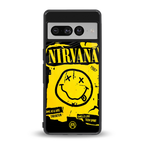 nirvana yellow back phone cover | glass case for google pixel 7 pro