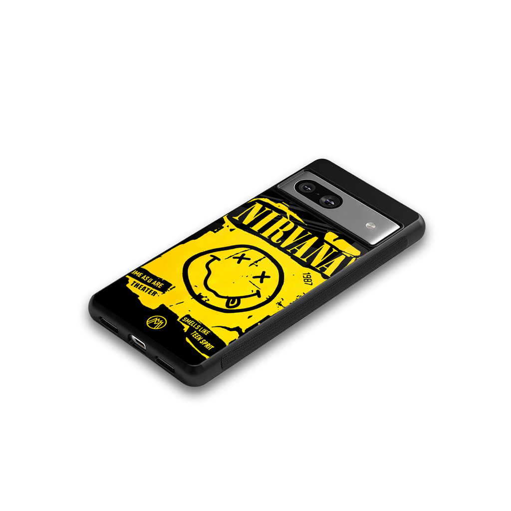 nirvana yellow back phone cover | glass case for Google Pixel 7