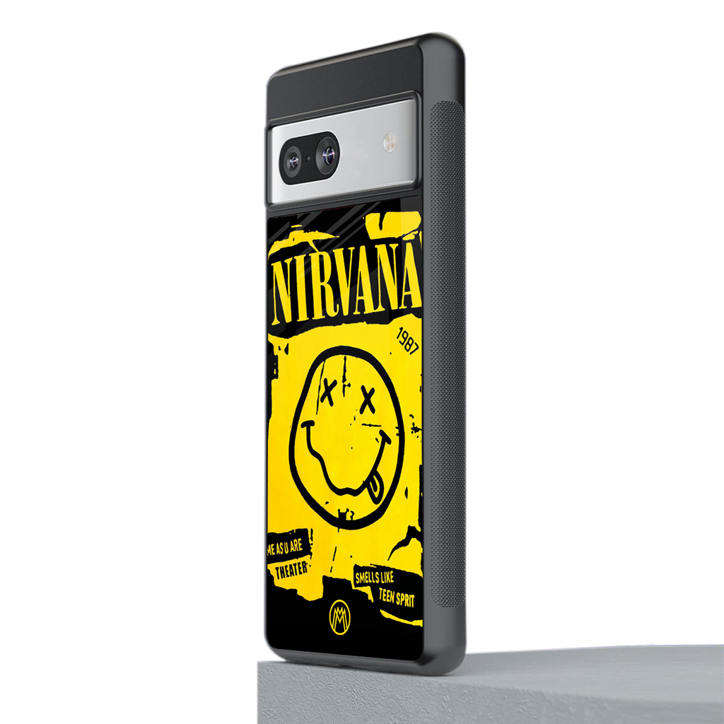 nirvana yellow back phone cover | glass case for Google Pixel 7