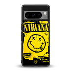 nirvana yellow back phone cover | glass case for google pixel 8 pro