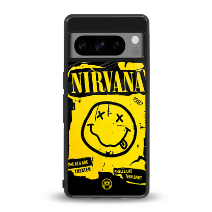 nirvana yellow back phone cover | glass case for google pixel 8 pro