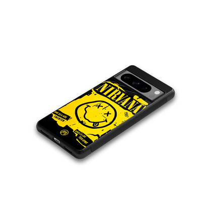 nirvana yellow back phone cover | glass case for google pixel 8 pro