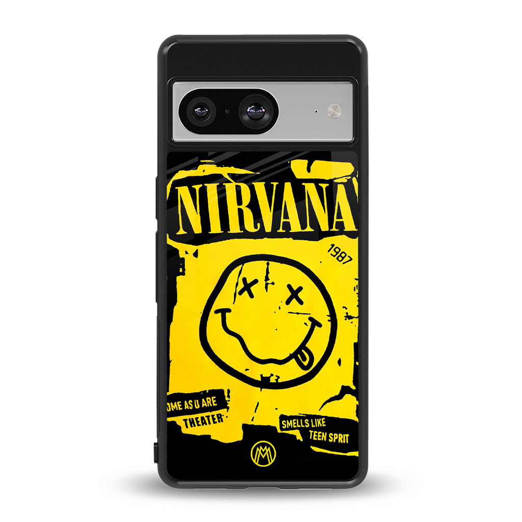 nirvana yellow back phone cover | glass case for Google Pixel 8