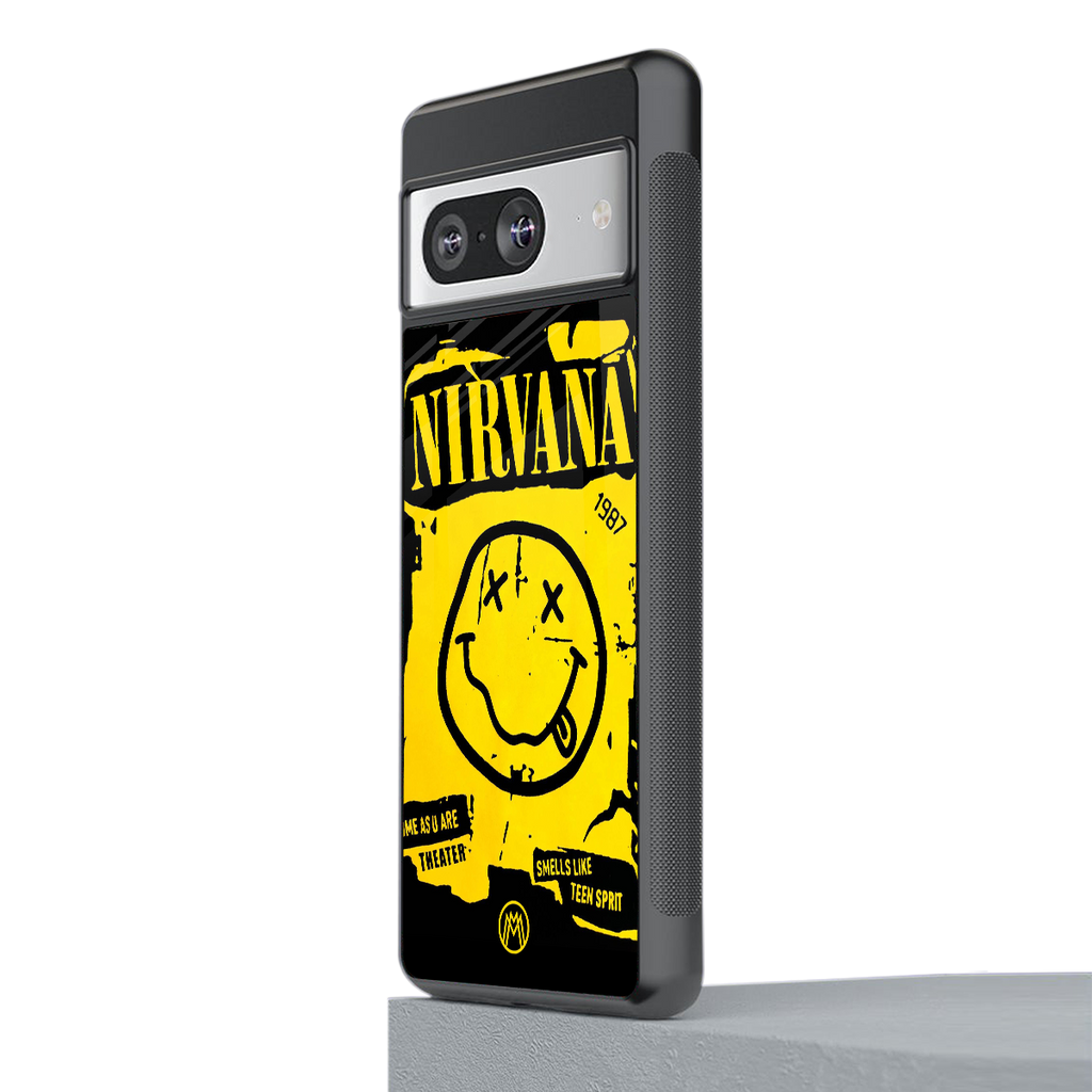 nirvana yellow back phone cover | glass case for Google Pixel 8