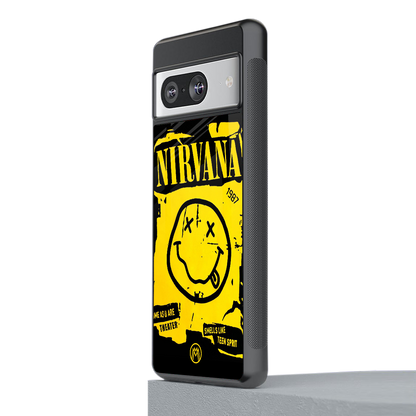 nirvana yellow back phone cover | glass case for Google Pixel 8