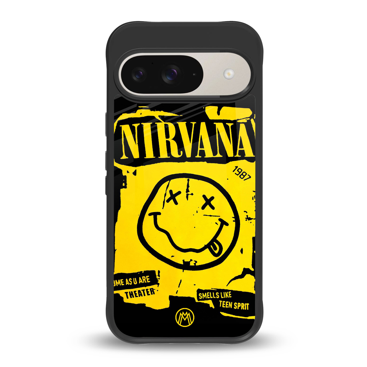 nirvana yellow back phone cover | glass case for google pixel 9