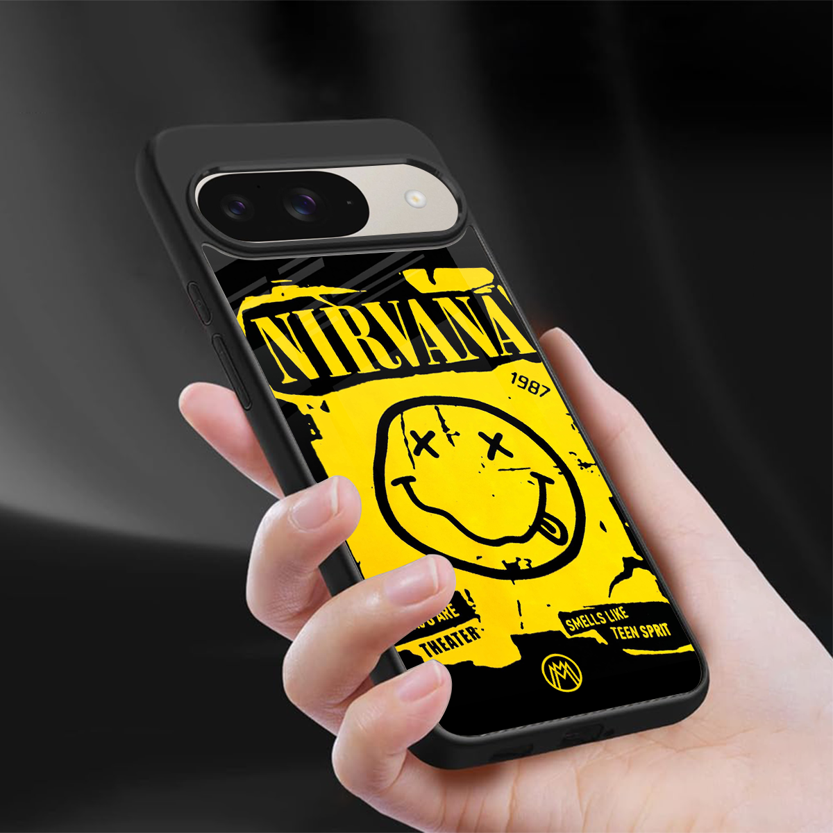nirvana yellow back phone cover | glass case for google pixel 9