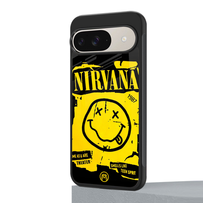 nirvana yellow back phone cover | glass case for google pixel 9