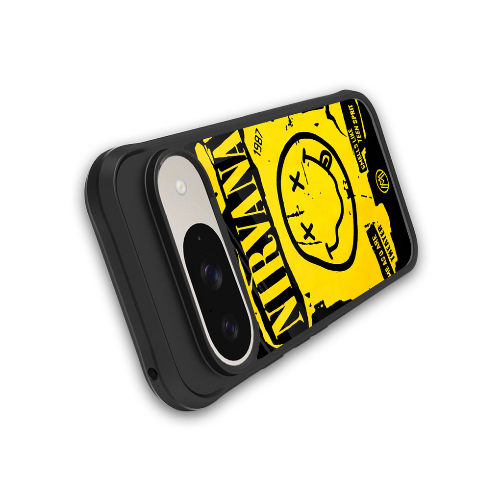 nirvana yellow back phone cover | glass case for google pixel 9