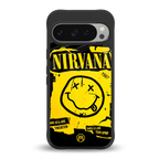 nirvana yellow back phone cover | glass case for google pixel 9 pro