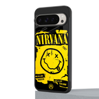 nirvana yellow back phone cover | glass case for google pixel 9 pro
