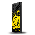 nirvana yellow back phone cover | glass case for samsung galaxy s23 ultra