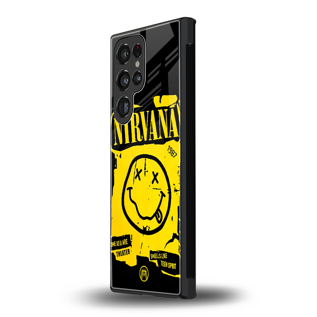 nirvana yellow back phone cover | glass case for samsung galaxy s23 ultra