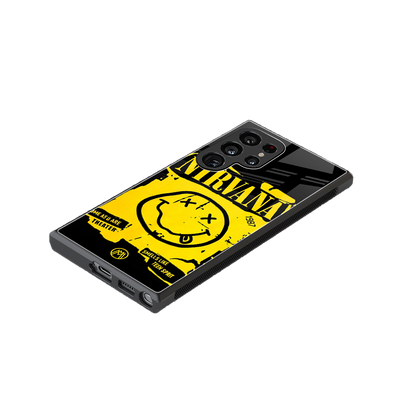 nirvana yellow back phone cover | glass case for samsung galaxy s23 ultra