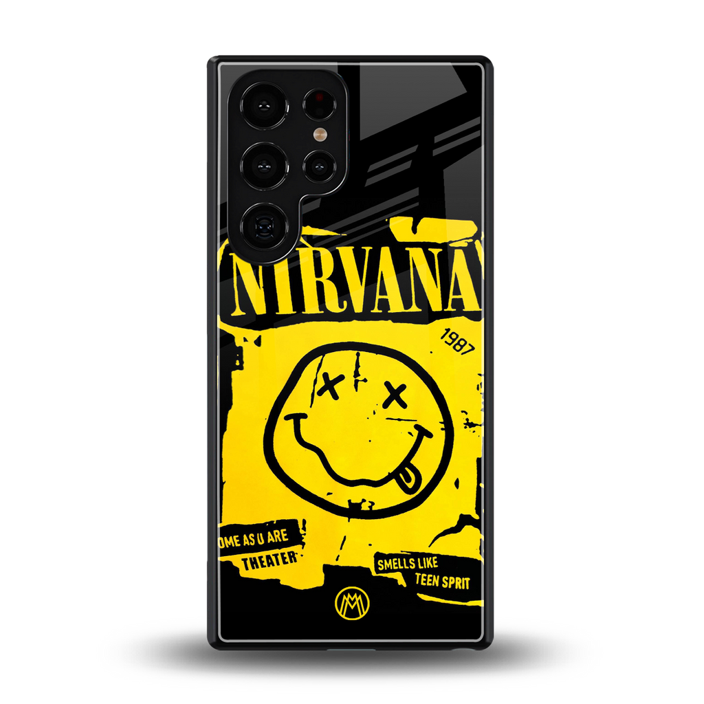 nirvana yellow back phone cover | glass case for samsung galaxy s25 ultra
