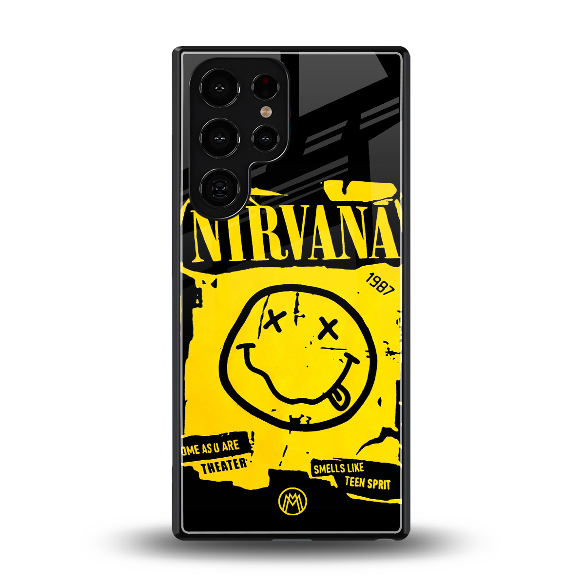 nirvana yellow back phone cover | glass case for samsung galaxy s25 ultra
