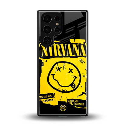 nirvana yellow back phone cover | glass case for samsung galaxy s25 ultra