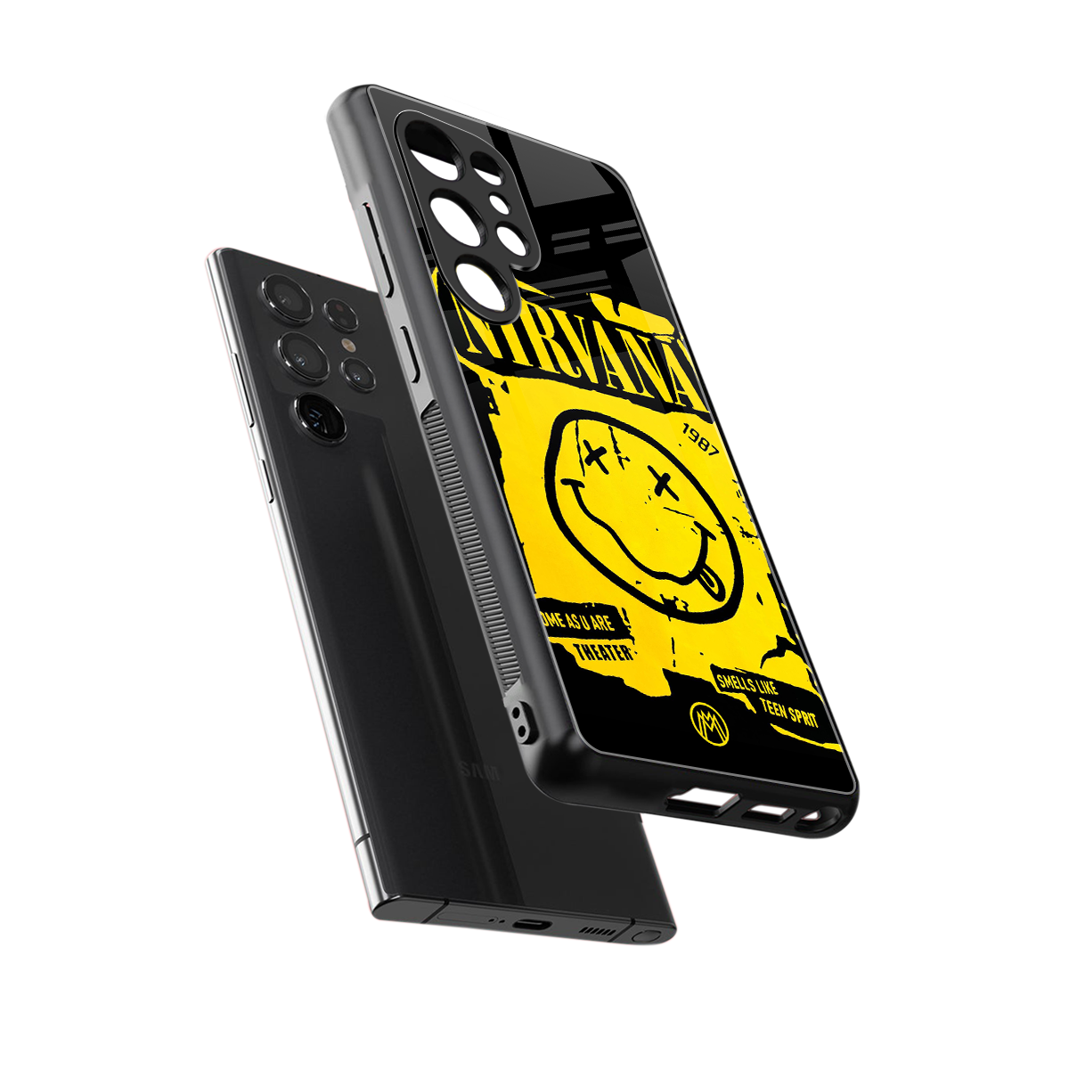 nirvana yellow back phone cover | glass case for samsung galaxy s25 ultra