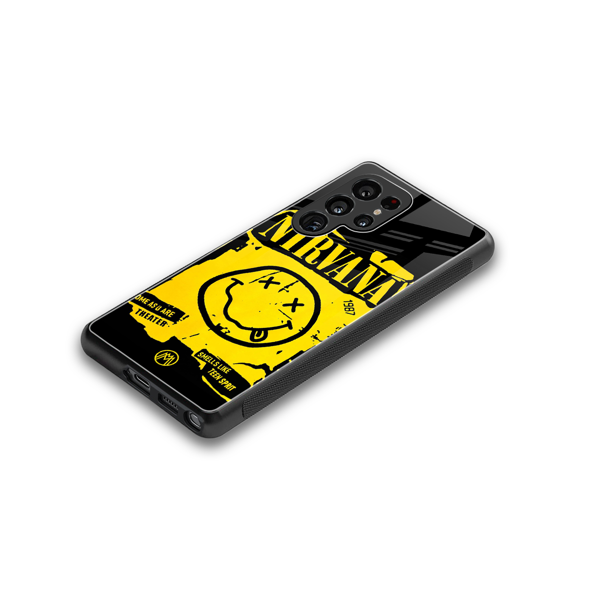 nirvana yellow back phone cover | glass case for samsung galaxy s25 ultra