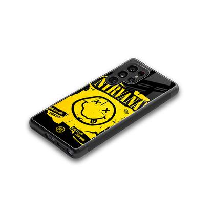 nirvana yellow back phone cover | glass case for samsung galaxy s25 ultra