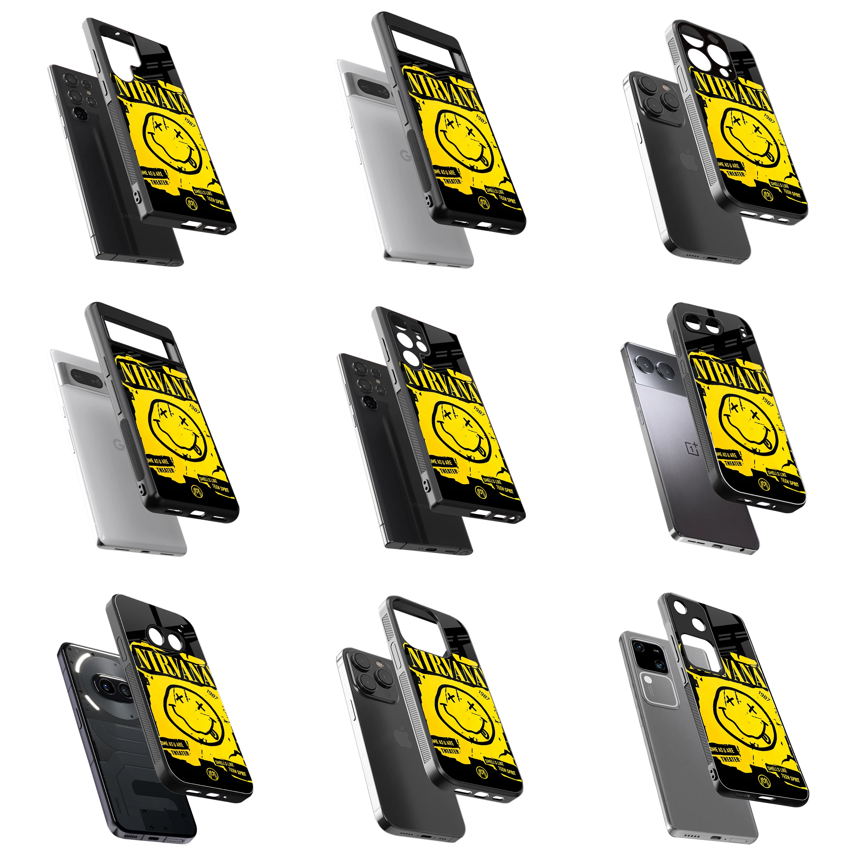 Durable Glass Back Mobile Case for iPhone, Samsung, OnePlus, Google Pixel, Redmi, Vivo, Oppo