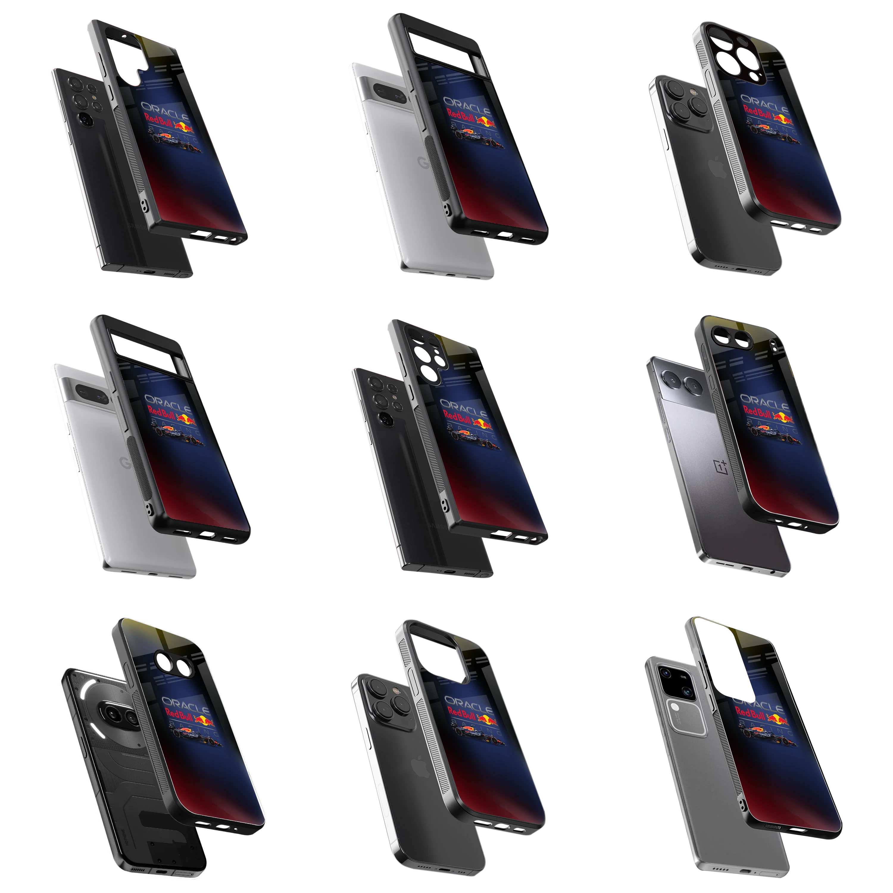 Durable Glass Back Mobile Case for iPhone, Samsung, OnePlus, Google Pixel, Redmi, Vivo, Oppo