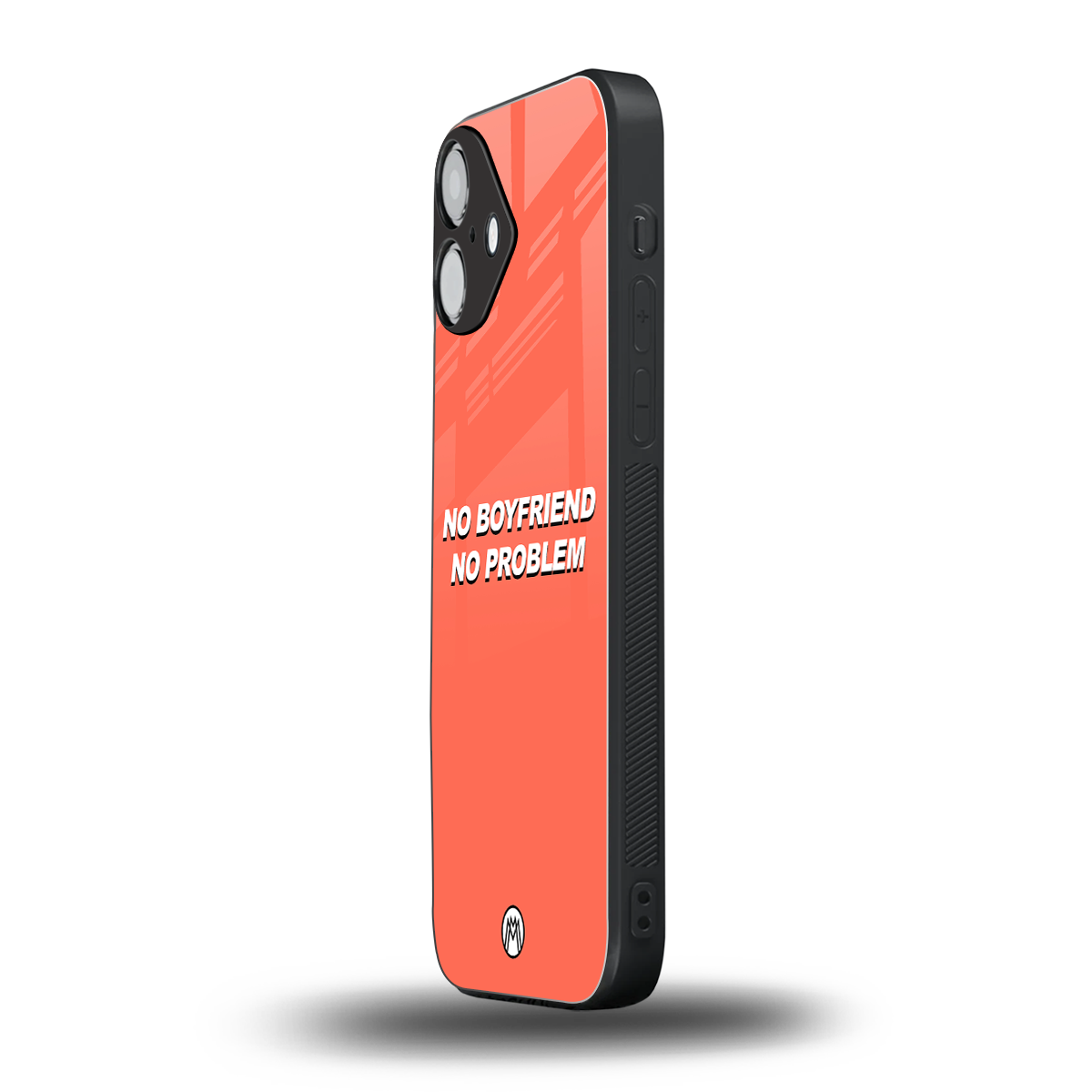 no boyfriend no problem back phone cover | glass case for iphone 16 plus