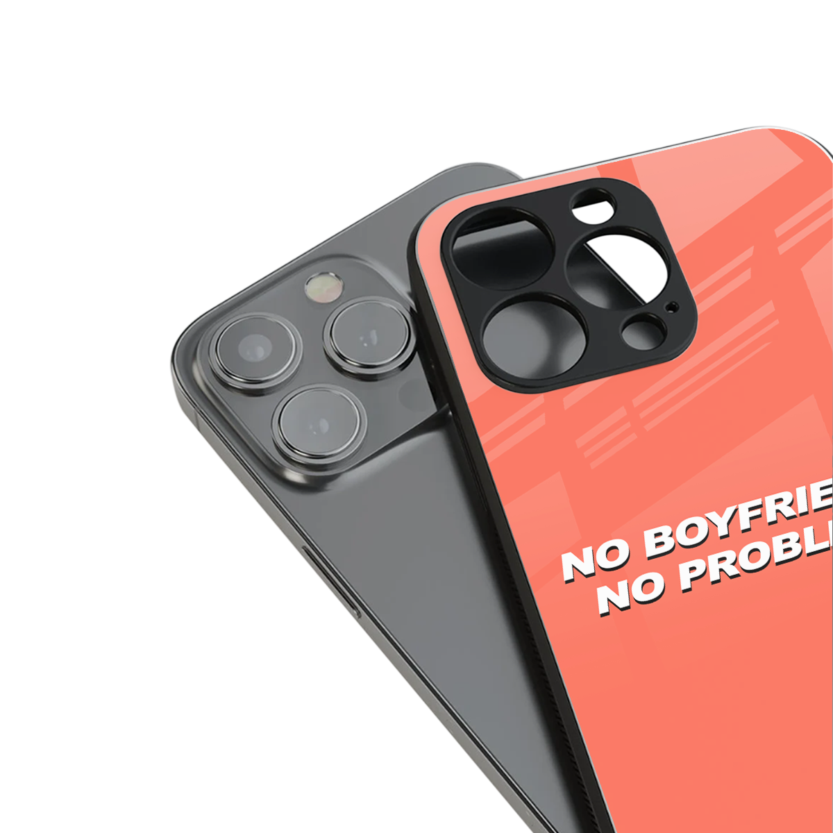 no boyfriend no problem back phone cover | glass case for iphone 13 pro