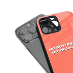 no boyfriend no problem back phone cover | glass case for iphone 16 plus