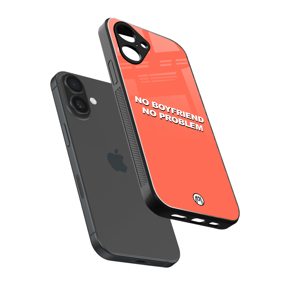 no boyfriend no problem back phone cover | glass case for iphone 16