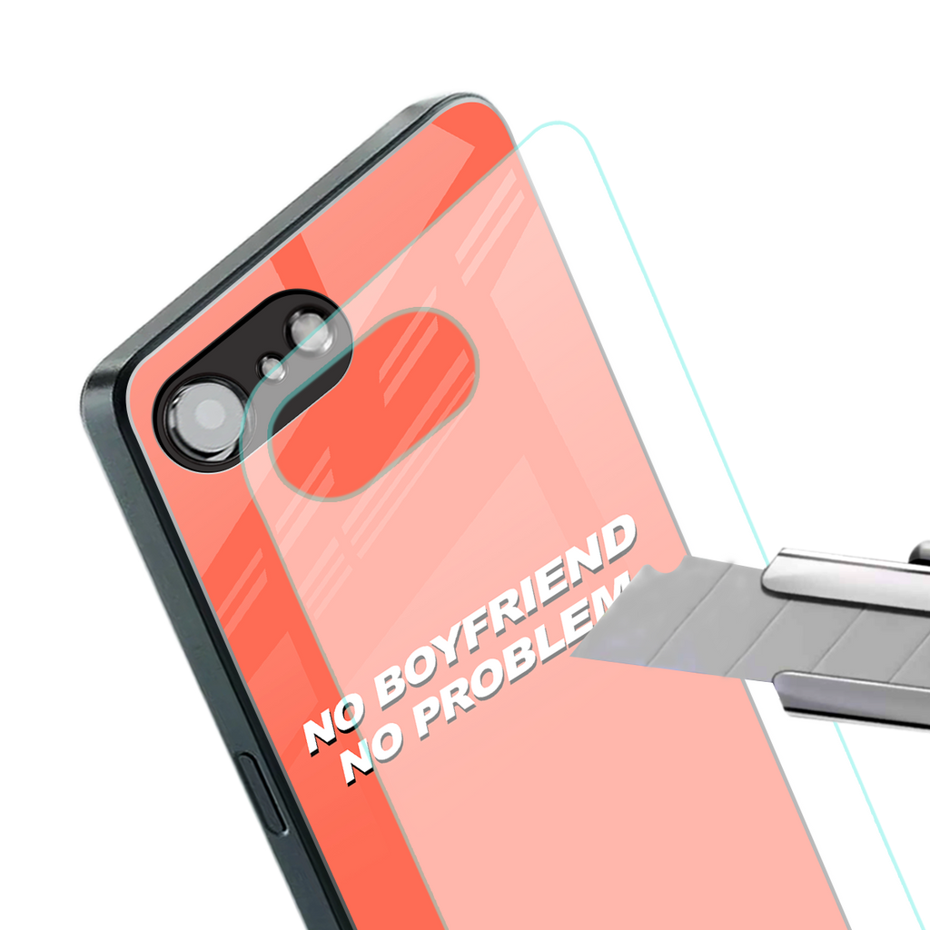 no boyfriend no problem back phone cover | glass case for iphone 16e