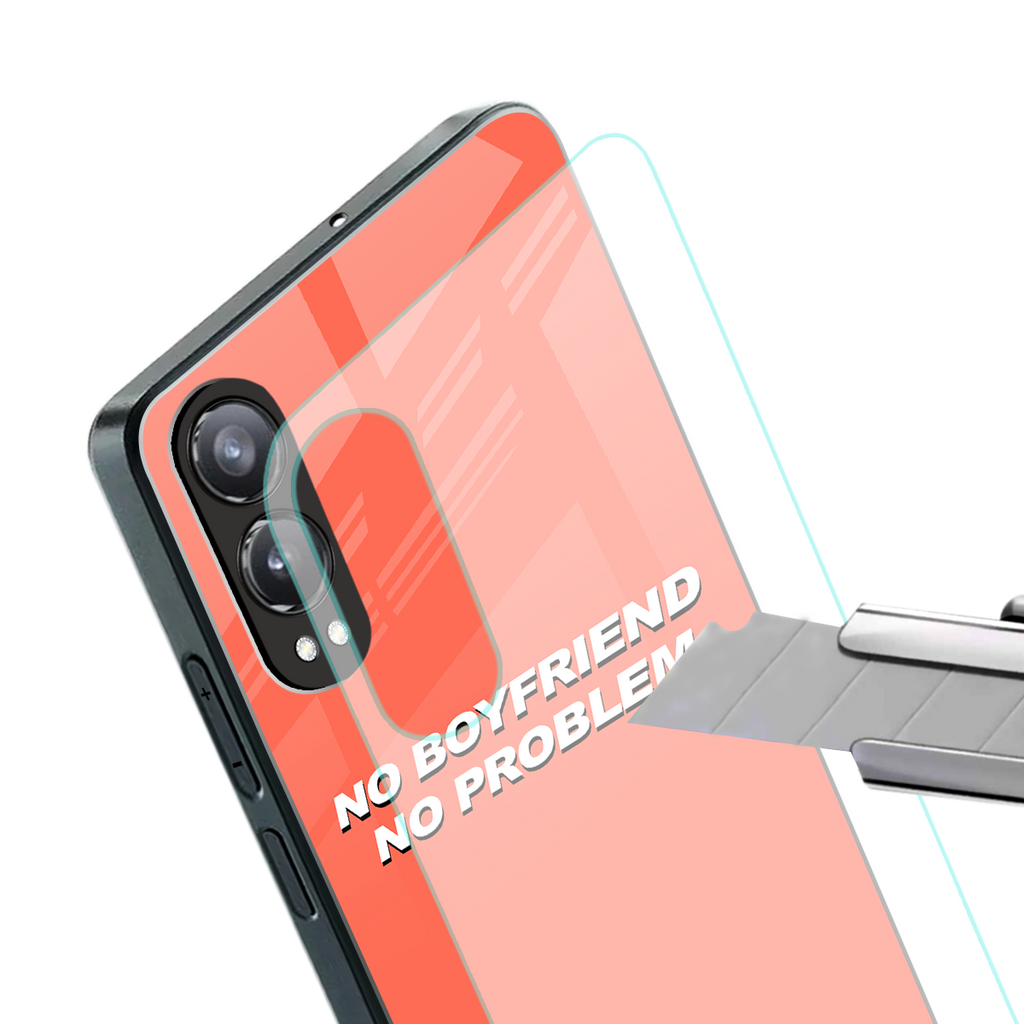 no boyfriend no problem back phone cover | glass case for oneplus nord ce 4 lite