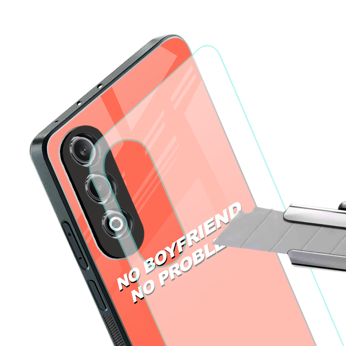 no boyfriend no problem back phone cover | glass case for oneplus nord ce 4