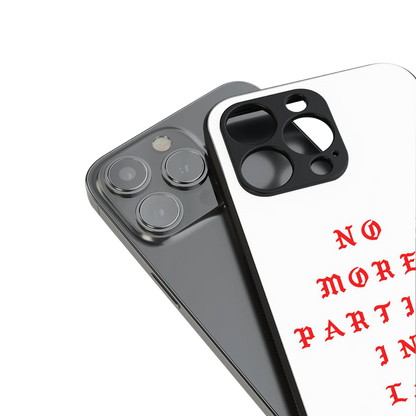 no more parties in la back phone cover | glass case for iphone 16 pro max