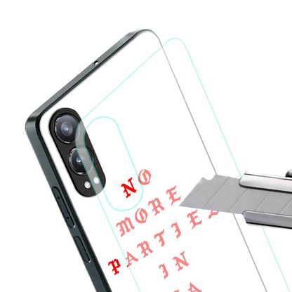 no more parties in la back phone cover | glass case for oneplus nord ce 4 lite