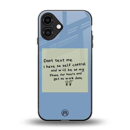 no self control back phone cover | glass case for iphone 16 plus