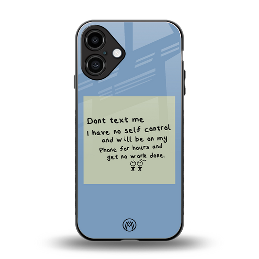 no self control back phone cover | glass case for iphone 16 plus