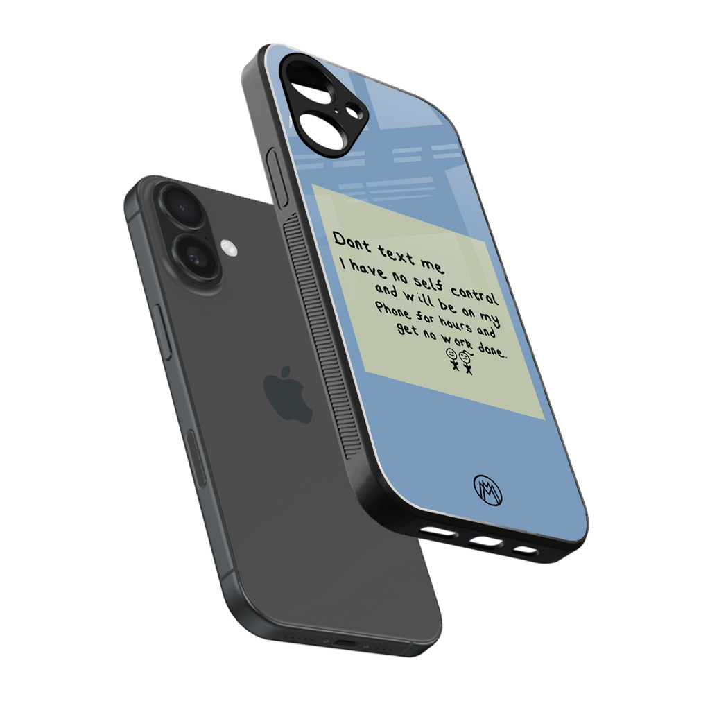 no self control back phone cover | glass case for iphone 16