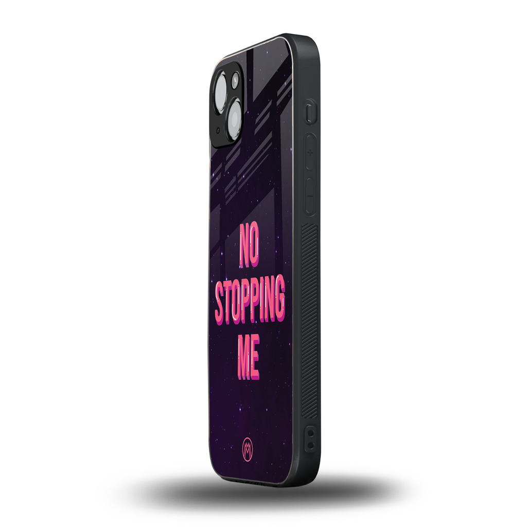 no stopping me back phone cover | glass case for iphone 14 plus