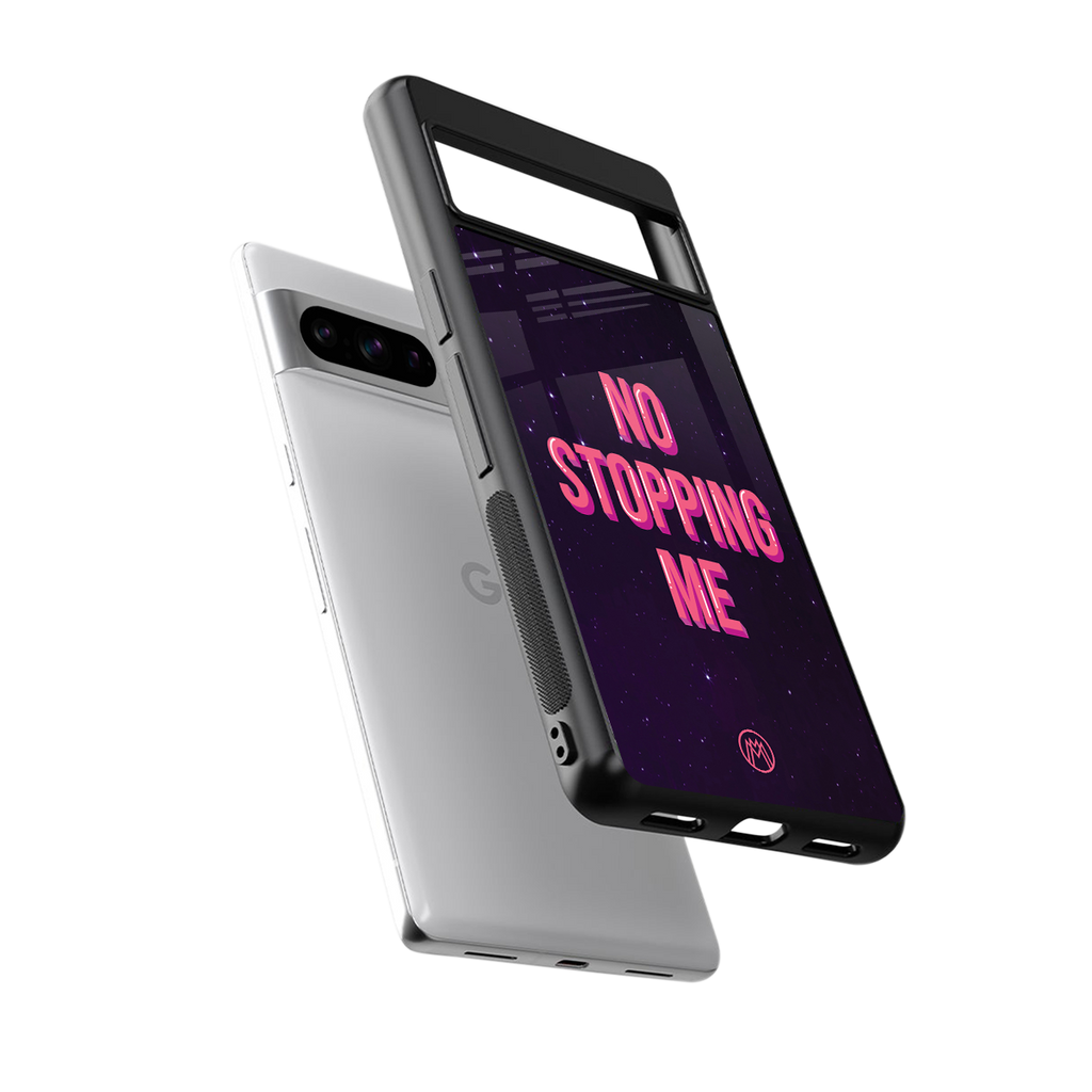 no stopping me back phone cover | glass case for google pixel 8 pro