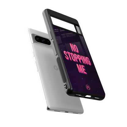 no stopping me back phone cover | glass case for google pixel 8 pro