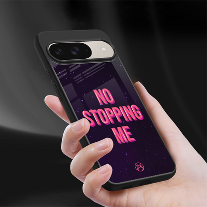 no stopping me back phone cover | glass case for google pixel 9