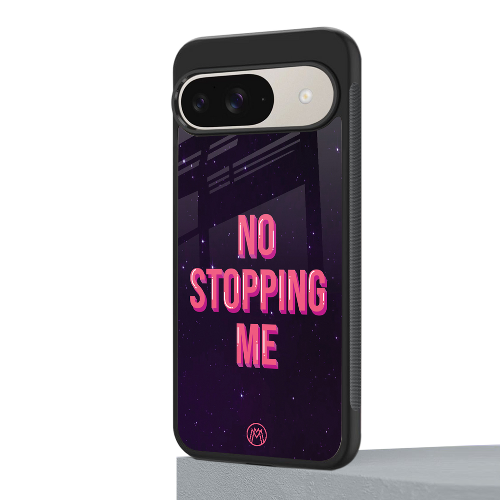 no stopping me back phone cover | glass case for google pixel 9