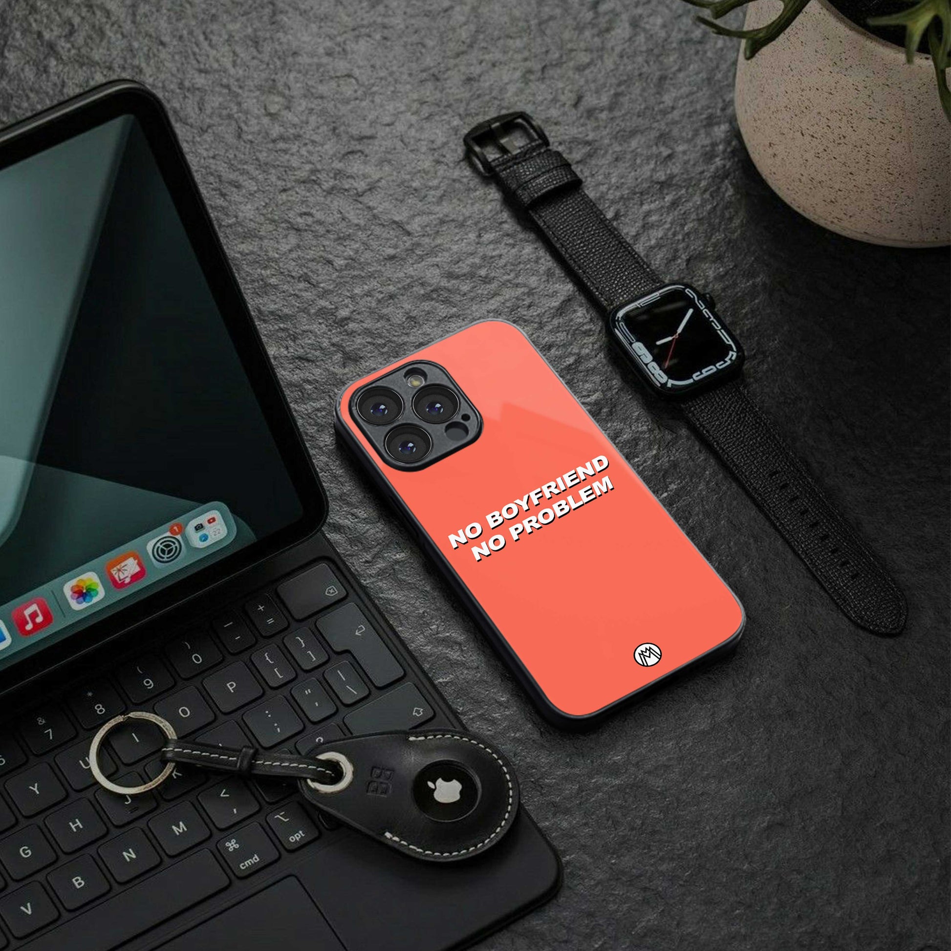 no boyfriend no problem back phone cover | glass case for iphone 13 pro max