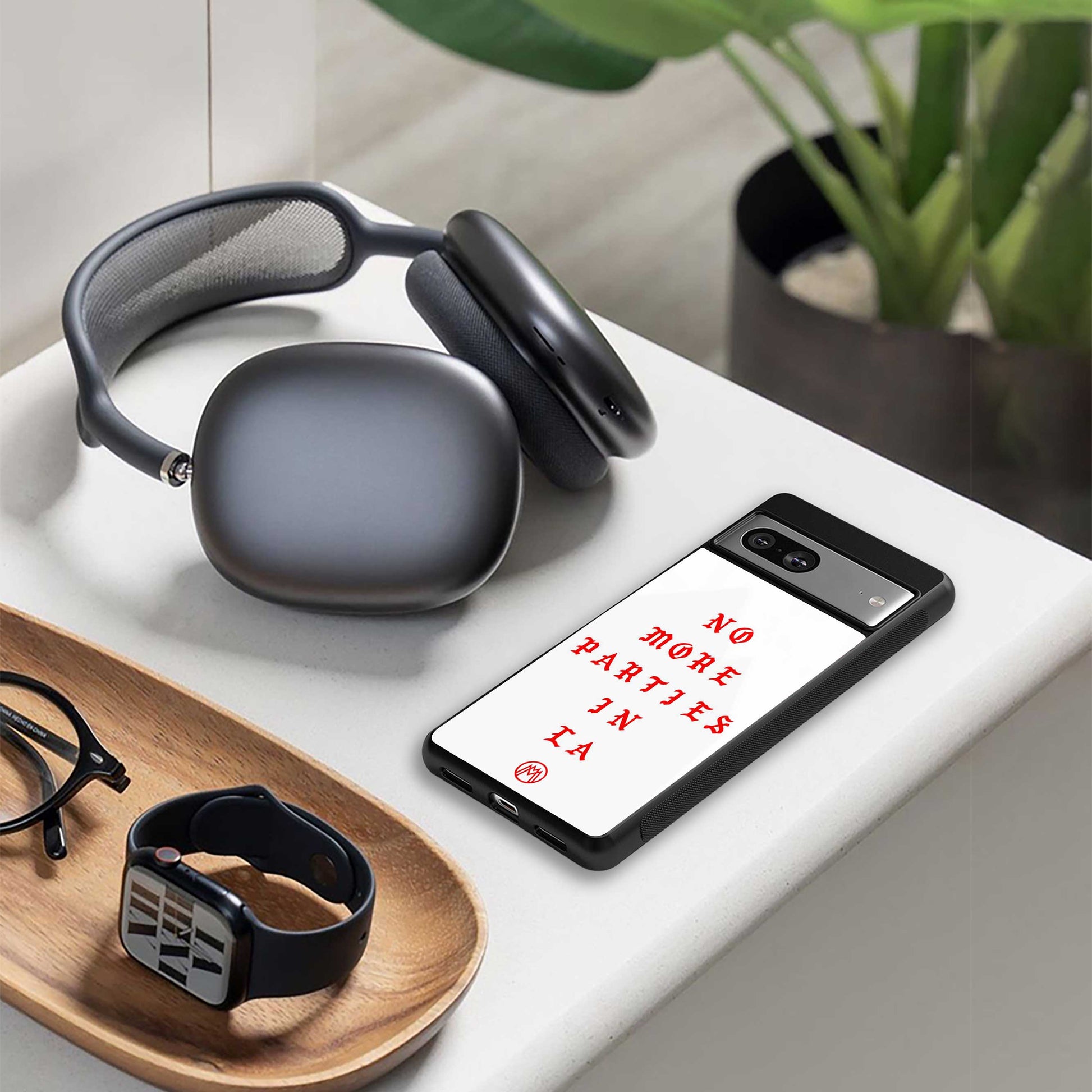 no more parties in la back phone cover | glass case for samsung galaxy s24 plus