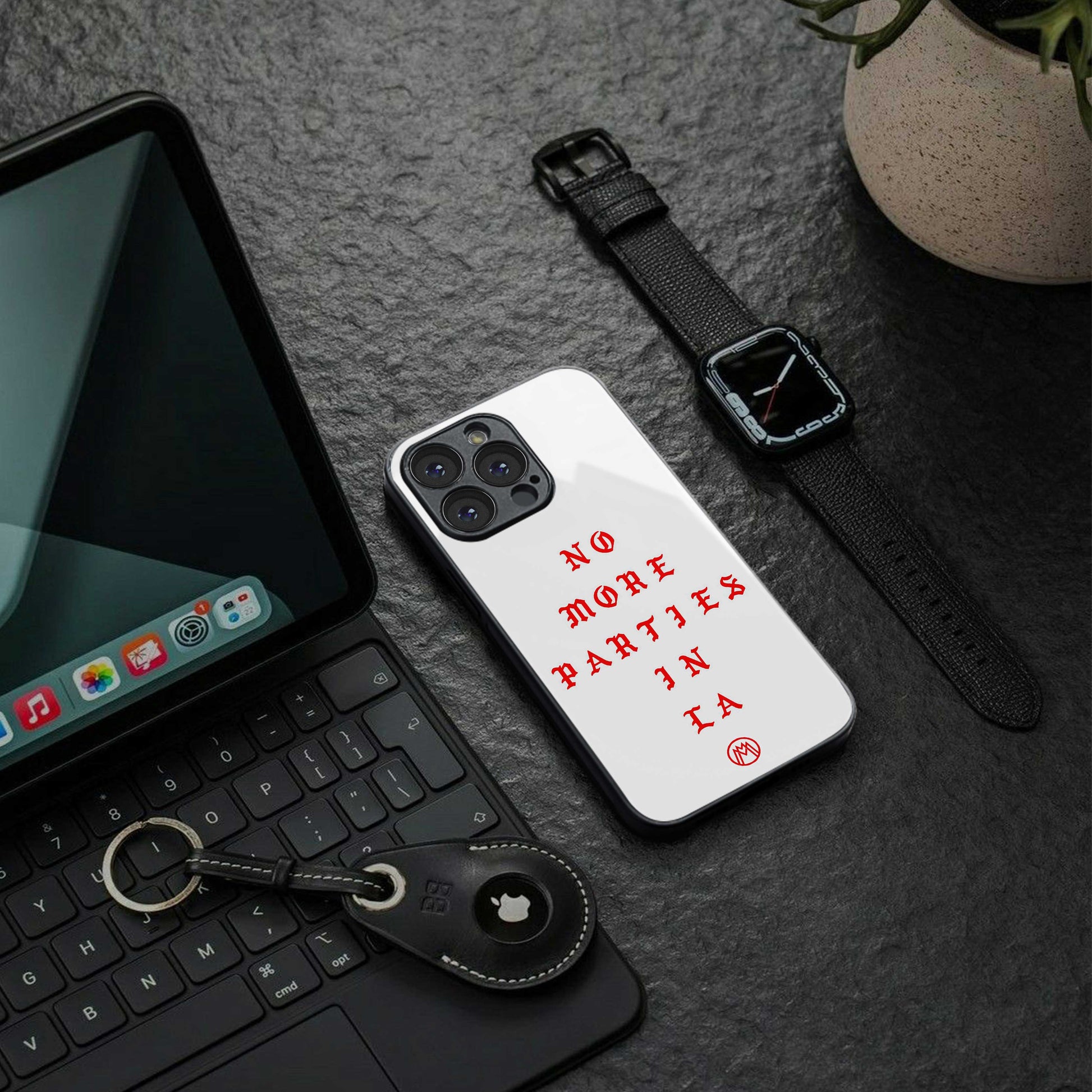 no more parties in la back phone cover | glass case for iphone 13 pro max